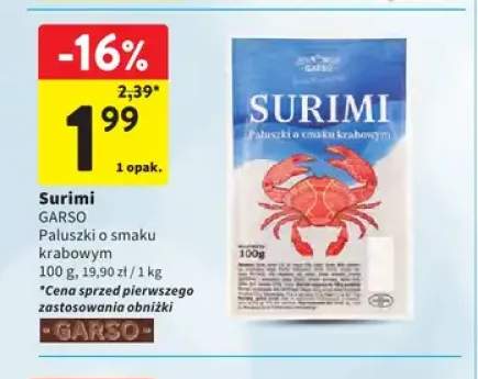 Surimi GARSO paluszki o smaku krabowym