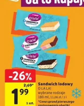 Sandwich lodowy black & white O LA LA!
