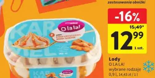 Lody krem orzechowy słony karmel O LA LA!