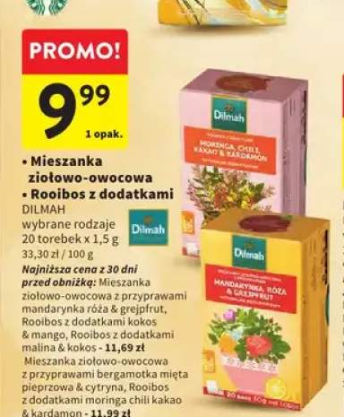 Mieszanka ziołowo-owocowa z przyprawami mandarynka róża & grejpfrut DILMAH