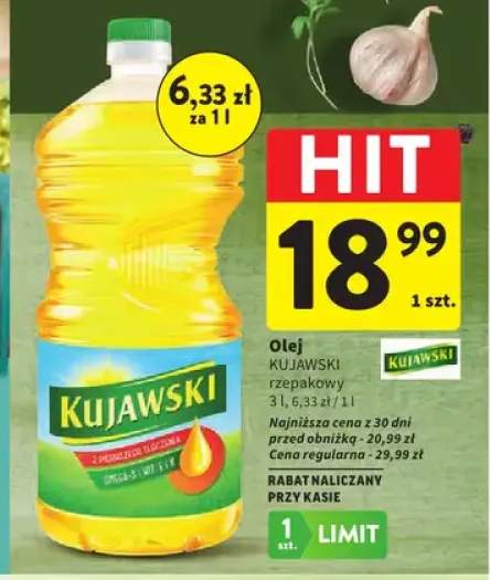 Olej KUJAWSKI rzepakowy 3l