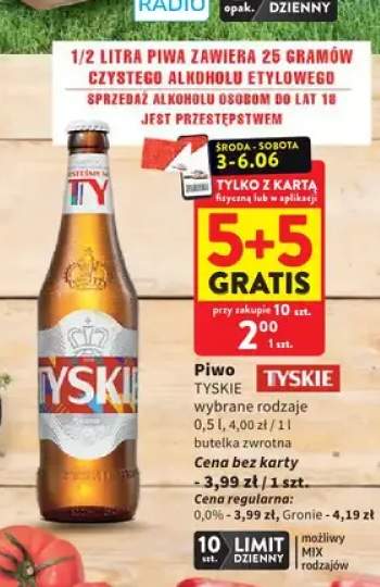 Piwo bezalkoholowe Tyskie 0,0%