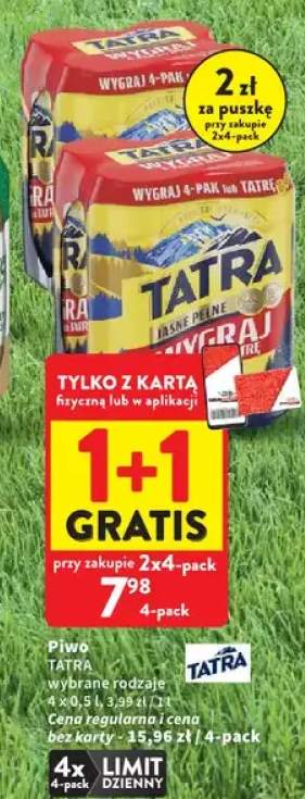 Piwo Tatra Jasne Pełne 4-pak 500ml