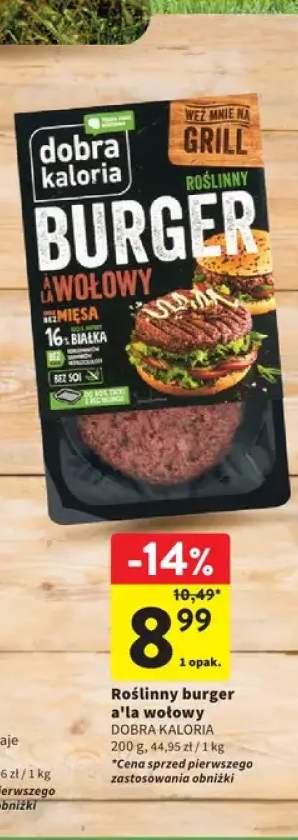 Roślinny burger a'la wołowy DOBRA KALORIA
