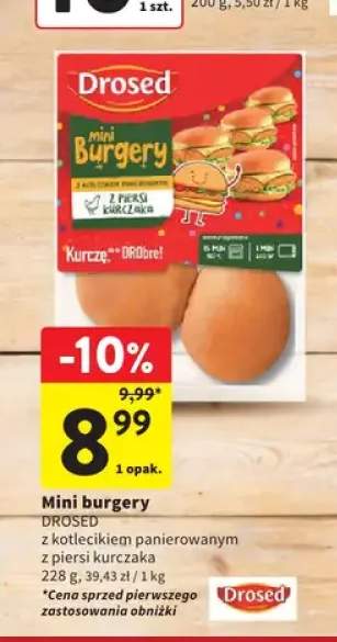 Mini burgery z kotlecikiem panierowanym z piersi kurczaka Drosed