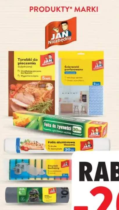 Worki na śmieci z taśmą 60l Jan Niezbędny 10-pak