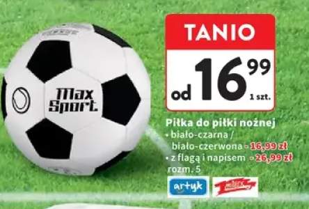Piłka do piłki nożnej Max Sport z flagą i napisem rozm. 5