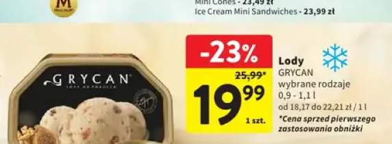 Lody GRYCAN bakaliowe