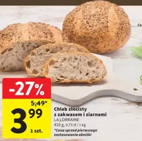 Chleb złocisty z zakwasem i ziarnami LA LORRAINE
