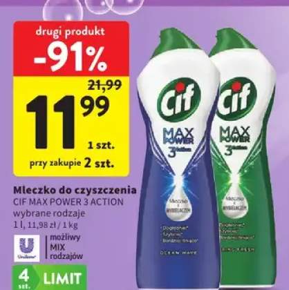Mleczko do czyszczenia Cif Max Power 3 Action Spring Fresh