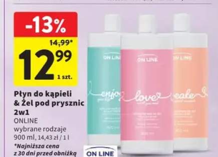 Płyn do kąpieli & Żel pod prysznic 2w1 ON LINE