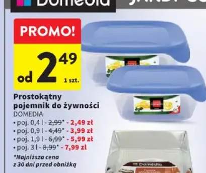 Prostokątny pojemnik do żywności DOMEDIA 3l