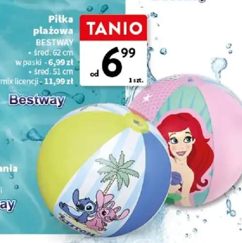 Piłka plażowa BESTWAY śred. 62cm w paski