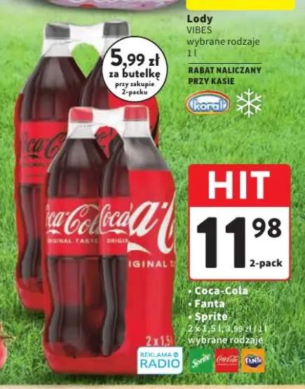 Napój gazowany Coca-Cola 2-pak 1,5 l