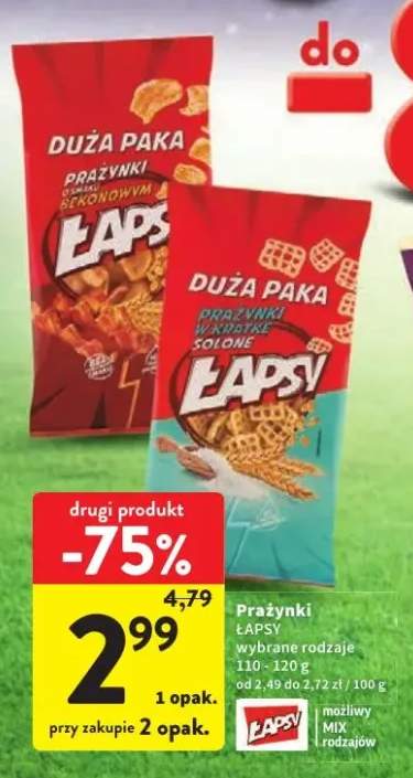 Prażynki o smaku bekonowym Łapsy