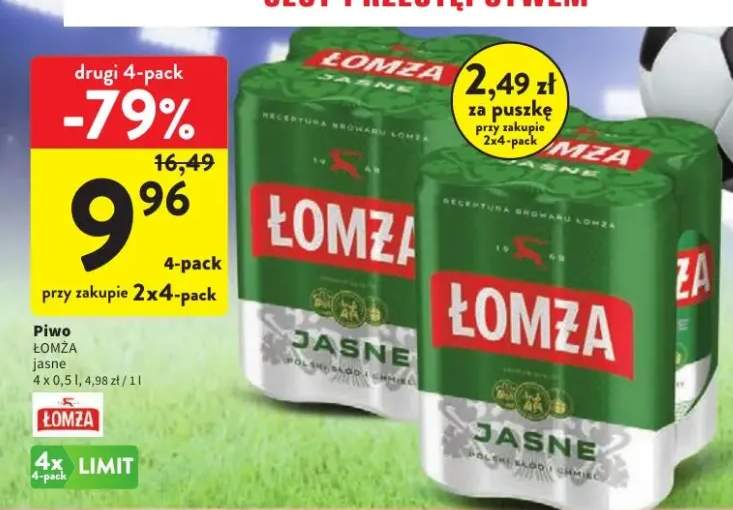 Piwo Łomża Jasne 4-pak 500 ml