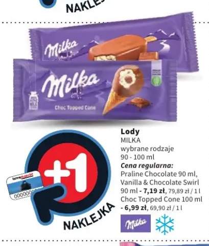 Lody Milka Choc Topped Cone