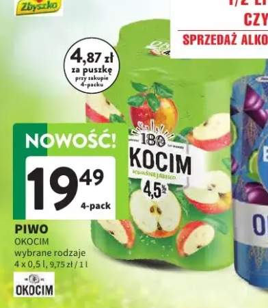 Piwo Okocim 180 Kocim Kwaśne Jabłko 4-pak
