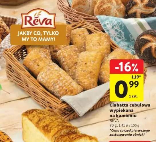 Ciabatta cebulowa wypiekana na kamieniu Reva