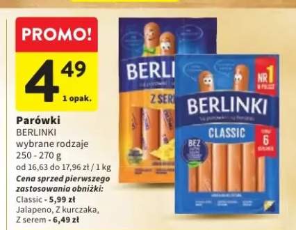 Parówki Berlinki Z serem