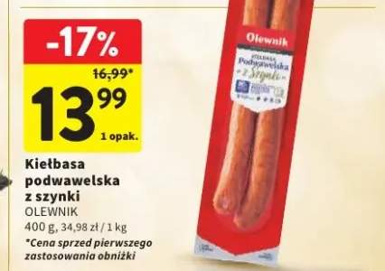 Kiełbasa podwawelska z szynki Olewnik