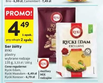Ser żółty plastry Rycki Maasdam Ryki