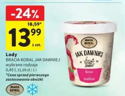 Lody Bracia Koral Jak Dawniej beza malina