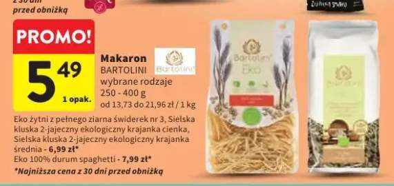 Makaron Eko 100% durum spaghetti Bartolini