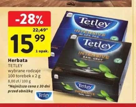 Herbata czarna Tetley Intensive Black Tea