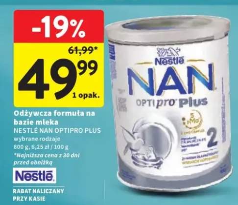 Odżywcza formuła na bazie mleka Nestlé NAN OPTIpro Plus 2