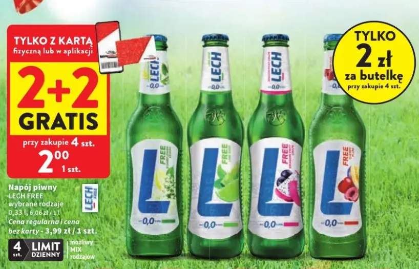 Napój piwny bezalkoholowy Lech Free Limonka z Miętą +3 warianty