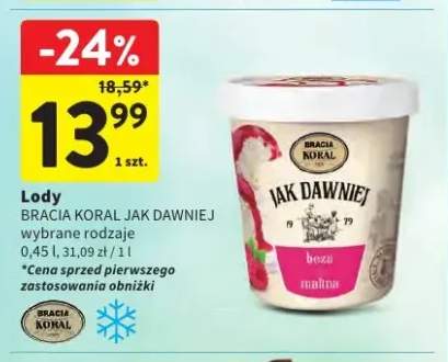 Lody Bracia Koral Jak Dawniej beza malina