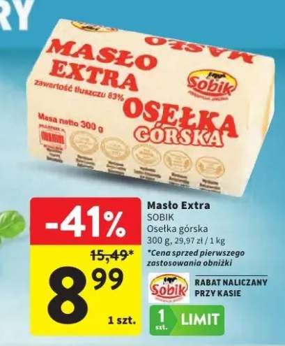 Masło Extra Osełka górska Sobik