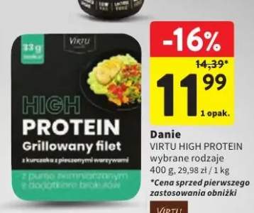 Danie gotowe Virtu High Protein Grillowany filet z kurczaka z pieczonymi warzywami