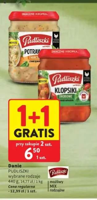 Danie Klopsiki drobiowe Pudliszki +1 wariant