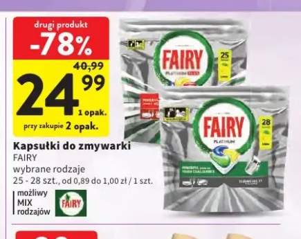 Kapsułki do zmywarki Fairy Platinum Plus +1 wariant