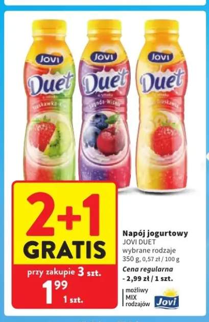 Napój jogurtowy Jovi Duet truskawka-kiwi +2 warianty