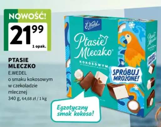 Ptasie Mleczko E.Wedel o smaku kokosowym w czekoladzie mlecznej