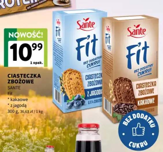 Ciasteczka zbożowe Sante Fit kakaowe +1 wariant