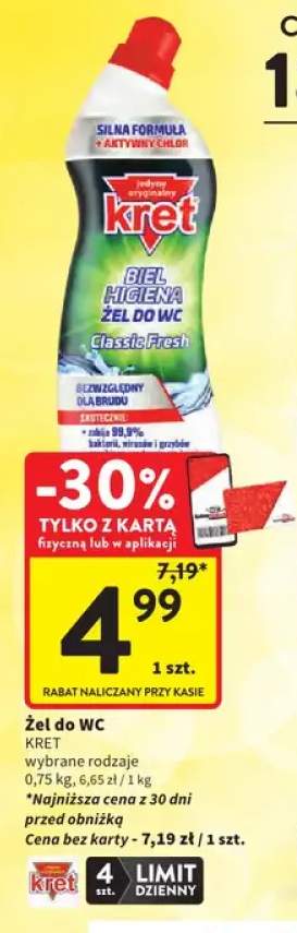 Żel do WC Kret Classic Fresh