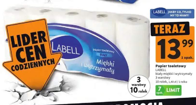 Papier toaletowy LABELL biały miękki i wytrzymały