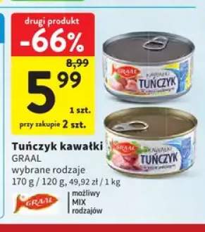 Tuńczyk kawałki w oleju roślinnym Graal +1 wariant