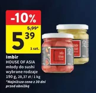 Imbir biały do sushi HOUSE OF ASIA +1 wariant