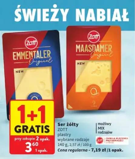 Ser żółty Zott Emmentaler Original plastry +1 wariant