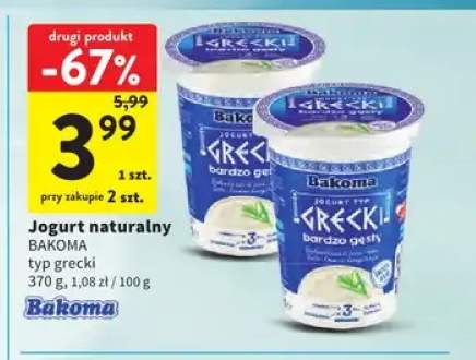 Jogurt naturalny Bakoma typ grecki