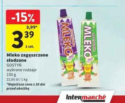 Mleko zagęszczone słodzone kakaowe Gostyń +1 wariant