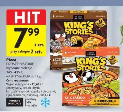 Pizza Proste Historie King's Stories Vegan warzywna +6 wariantów