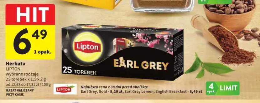 Herbata Lipton Earl Grey +3 warianty