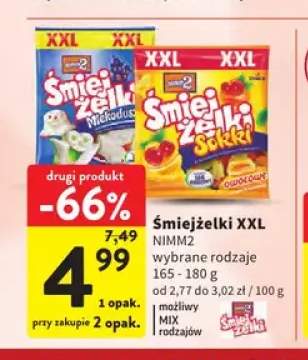Żelki nimm2 Śmiejżelki Sokki owocowe XXL +1 wariant