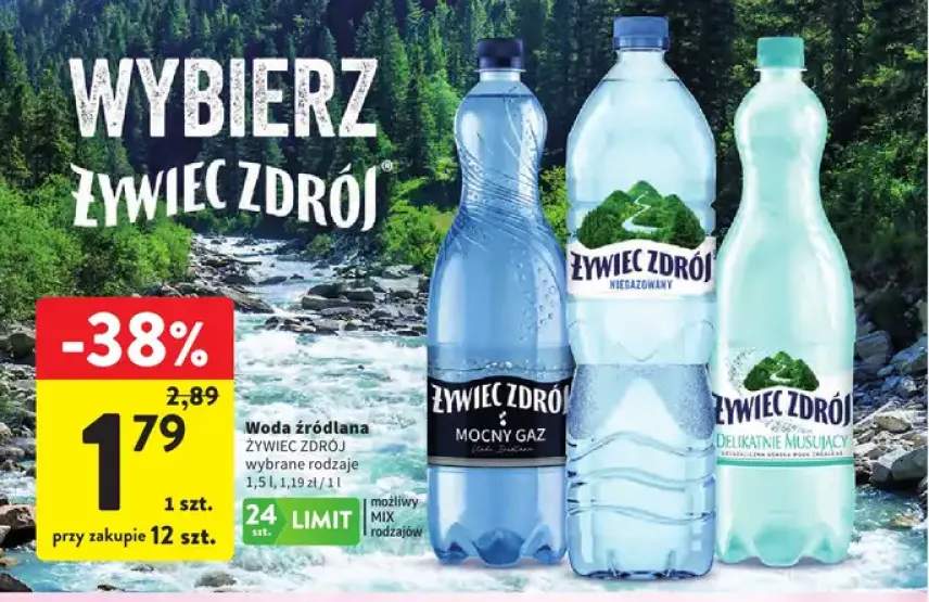 Woda źródlana Żywiec Zdrój Niegazowany +2 warianty